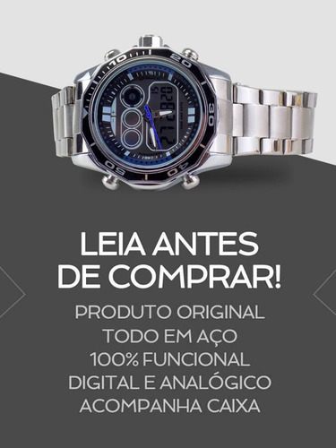 Relógio Masculino Original Aço Qualidade Garantia Caixa Top
