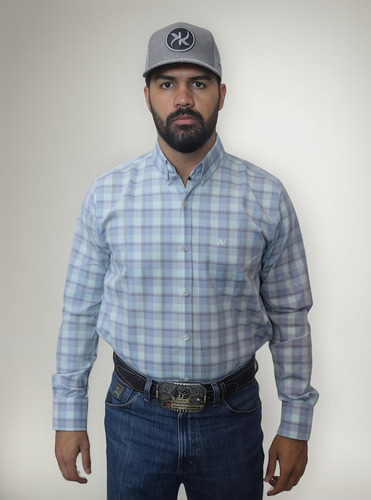 Camisa Keep Roping Ml Xadrez Azul Bebê-23