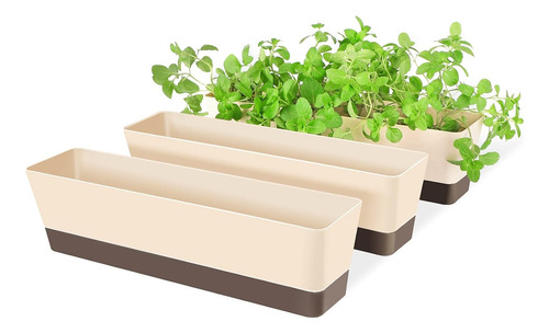Suream Window Box Herb Planters, 3 Pack 16 X3.8 Pulgadas Ind