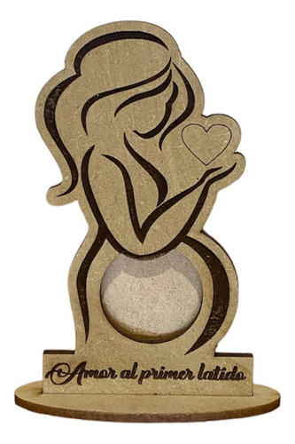 Souvenir Baby Shower Mama Con Corazon,en Mdf.sc X100u