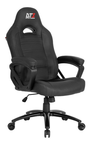 Cadeira de escritório DT3sports GTX gamer ergonômica  preta com estofado de couro sintético