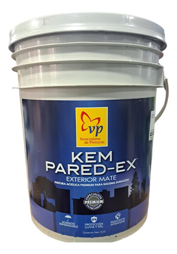 Pintura Kem - Paredex Exterior Caucho Mate Clase A Cuñete Vp