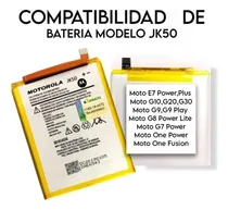 Comprar Bateria Pila Motorola Jk50 G10 G20 G30 One Fusion One Power