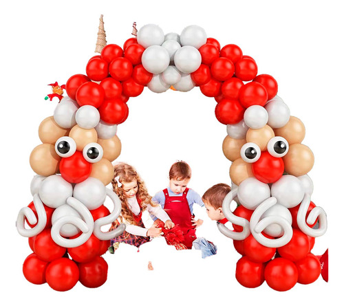 Arco Decoración Globos Navidad Papa Noel Mini