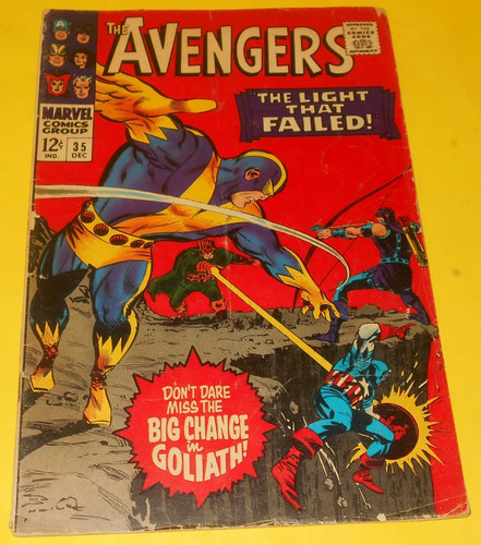 Ccc21 Marvel Comic Avengers 35 Año 1966 Hawkeye Goliath