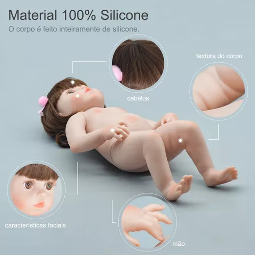 Boneca Bebê Reborn Girafinha 48cm Membros de Silicone e Corpo de