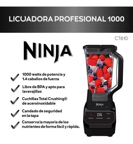 Ninja - Licuadora Profesional Con Pantalla Táctil - Ct610 Color Negro