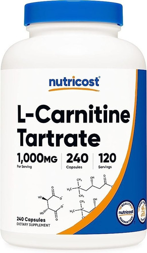 Original Nutricost L-carnitina Tartrato 500mg, 240 Ea 1000mg