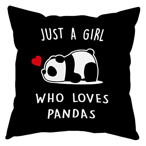 Funda De Almohada  Just Girl Who Loves Pandas  (solo Un...