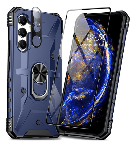 Funda Goldju Con Anillo Para Galaxy A54 Azul