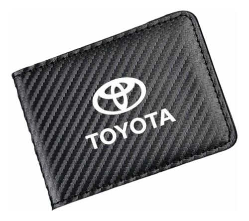 Porta Documentos Estilo Fibra De Carbono Toyota.