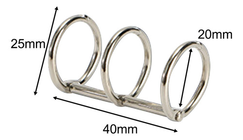 Carpetas De De Metal, 5 Piezas, 3 Anillos, 3 Plata 20mm