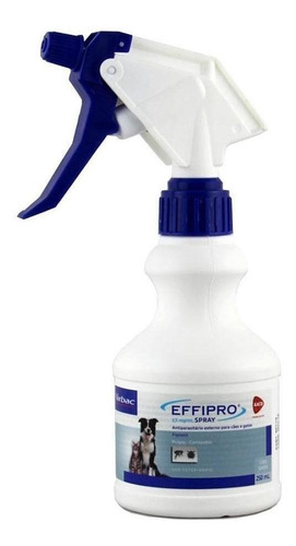 Spray antiparasitário para pulga Virbac Effipro Spray 250 mL para cão y gato