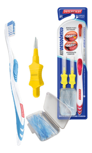 Kit Ortodontico Dentalclean Escova Interdental E Passa Fio