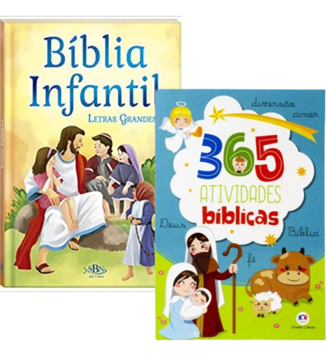Bíblia Infantil Letra Grande + Livro 365 Atividades Bíblicas