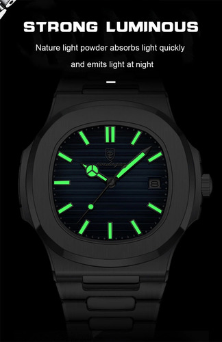 Reloj Poedagar Lujo Hombre Acero Inoxidable