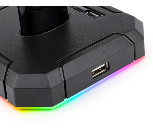 Imagen 9 de 9 de Soporte Gamer Auricular Redragon Scepter Pro Ha300 Rgb Hub