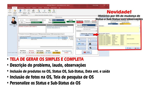 Imagem 2 de 10 de Sistema Oficina Mecânica Com Ordem De Serviço, Vendas, Estoq