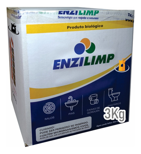 Enzilimp Bactéria P/ Fossa Caixa D Gordura Esgoto Ralo 3kg