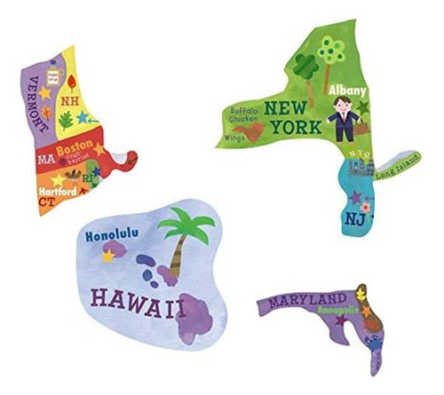 C.r. Gibson United States Map Floor Puzzle Juego Para Niños,