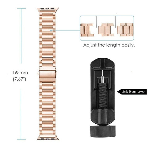 Correa De Eslabones Acero Apple Watch 2020 Serie 6 Se 44mm