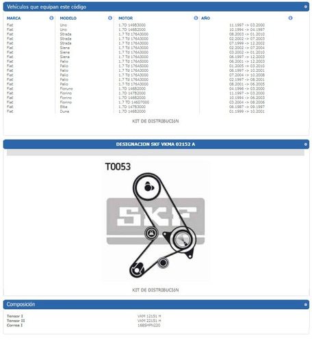 Kit Distribución Skf Fiat Siena 1.7 Diesel 97-03