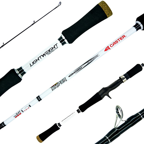 Caña Pescar Caster Sniper 1.80m Bait Casting Grafito 8-16 Lb