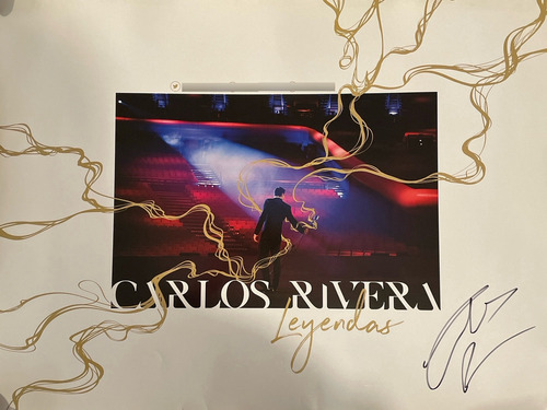 Poster Autografiado Por Carlos Rivera Autografo Firmado Mano (Usado)
