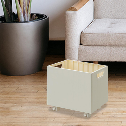 Caja De Almacenamiento De Libros Apilable Con Ruedas,
