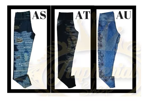 Legging fitness estampa jeans