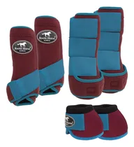 Comprar Kit Proteção Caneleira E Cloche Vinho E Turquesa Boots Horse