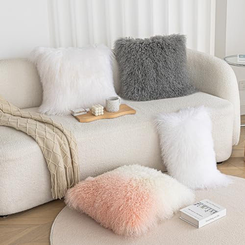 Rose Feather Real 100% Tibetan Mongolian Lamb Sheepskin Wool