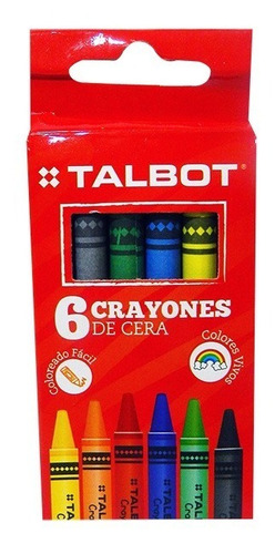 Crayones De Cera Infantiles X6 Unidades Talbot 2764