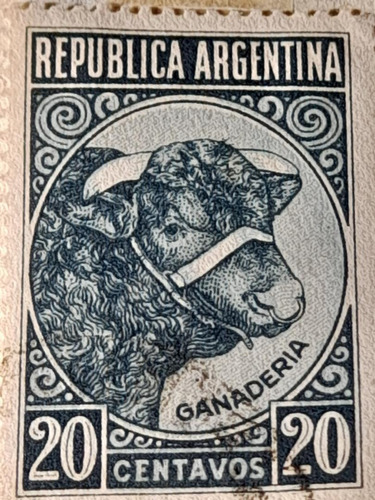 Estampilla Argentina Ganadería 20c    033      (a3)