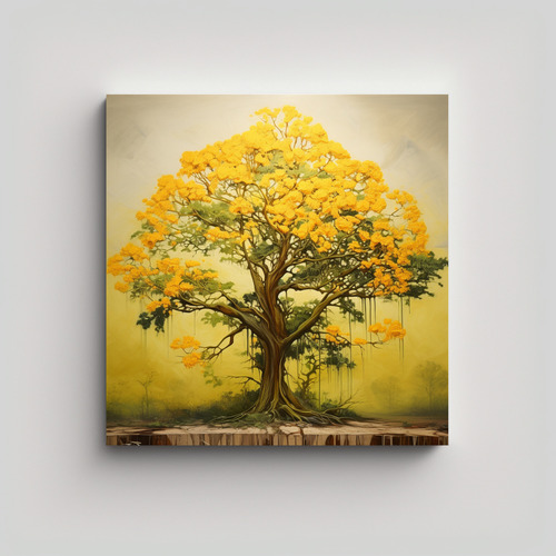 30x30cm Cuadro De Árbol De Acacia Estilo Estilo Óleo