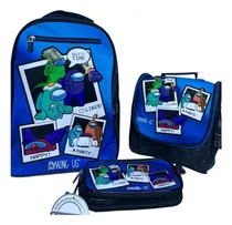 Comprar Pack Mochila Among Us Azul Oficio + Lonchera + Cartuchera