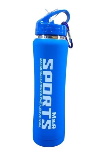 Botella De Agua Deportiva Termica Inoxidable Engomada 500ml