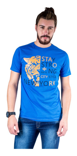 Camiseta Masculina Estampado Stay Strong Ney York City