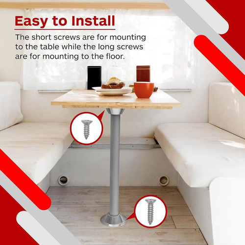 Base De Mesa Rv Con Pedestal De Aluminio Y Bases De Montaje
