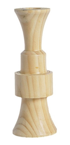 Porta Vela De Madera Soporte Candelabro Decoración 16 Cm