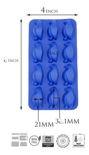 Molde De Silicona De Pingüino 3d Topolmold Molde De Cubitos