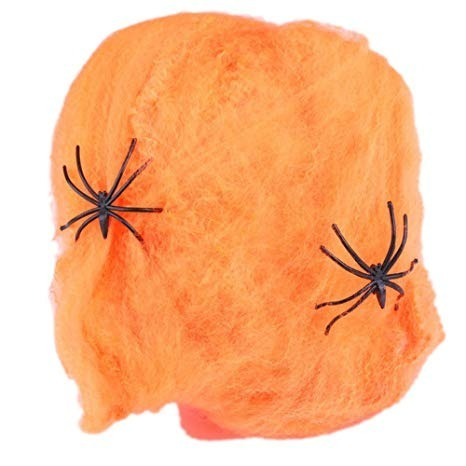 Halloween Tela De Araña Naranja C/ Araña