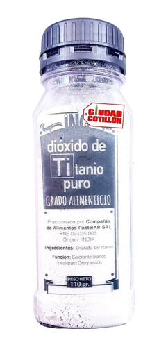 Dióxido De Titanio Puro Pastelar 110 Grs - Ciudad Cotillón