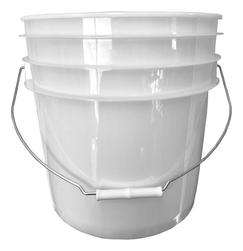 Balde Blanco Liso 16 Litros Con Tapa Con Vertedor, Con Mango