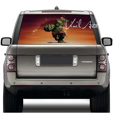 Sticker Microporo Medallon Coche Camioneta Hulk Vengadores