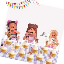 Comprar Topper Cupcake Adorno Pinchos Muffins X12 Roblox Nena 