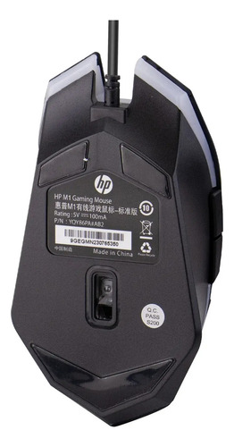 Mouse Gamer Hp M1 Rgb 3600 Dpi 6 Botões Usb Preto