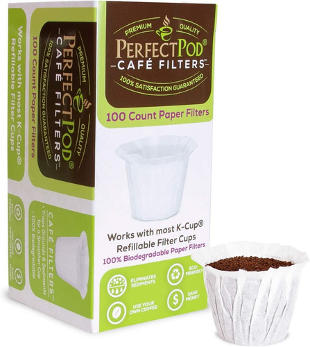 Filtros De Papel Perfect Pod Para Café, Reutilizables, 10...