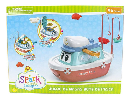 Spark Set De Juego De Masas Bote De Pesca Color Rojo