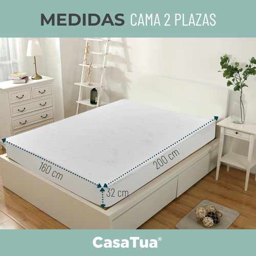 Imagen 9 de 10 de Cubre Colchon Protector Impermeable Bambu 2 Plazas Y King